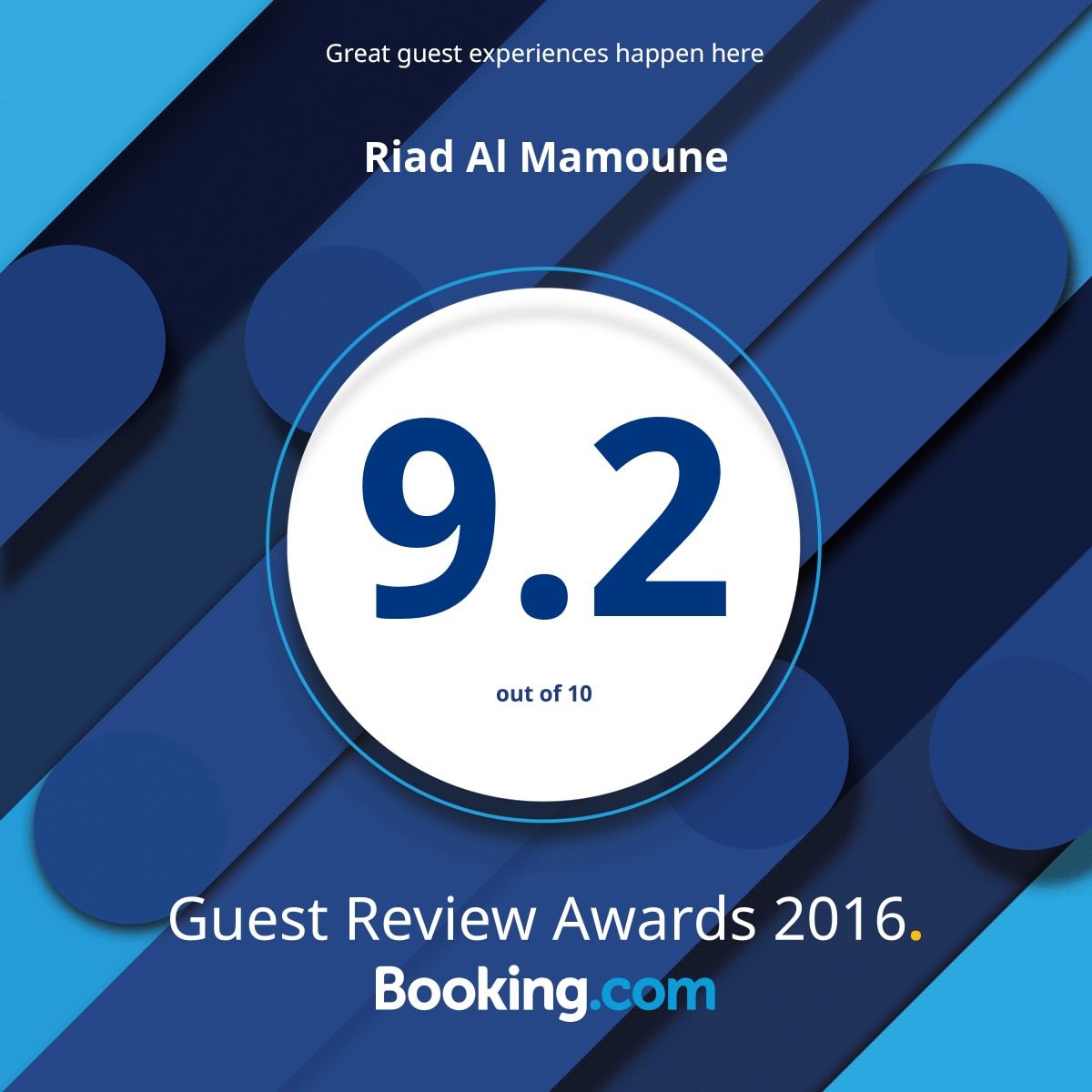 Riad Al Mamoune Booking.com 9.2